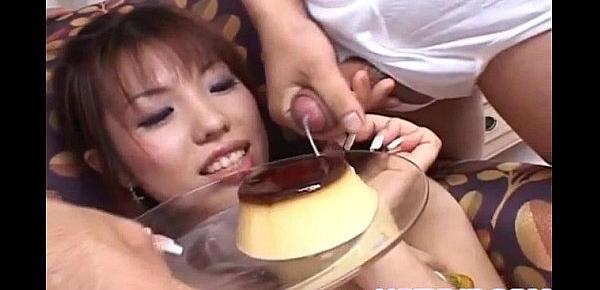  Mei Amasaki busty eats sperm